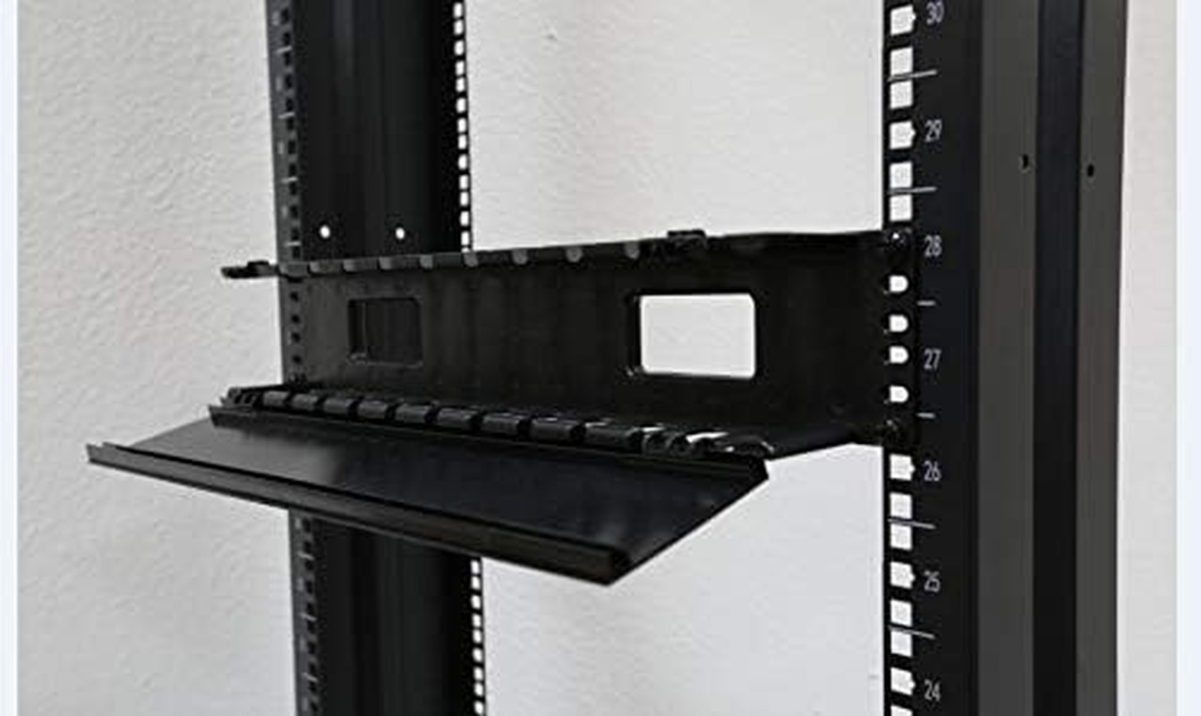 19 Inch 2U Rack Mount Cable Management Unit 12 Slots with Panel Plastic
