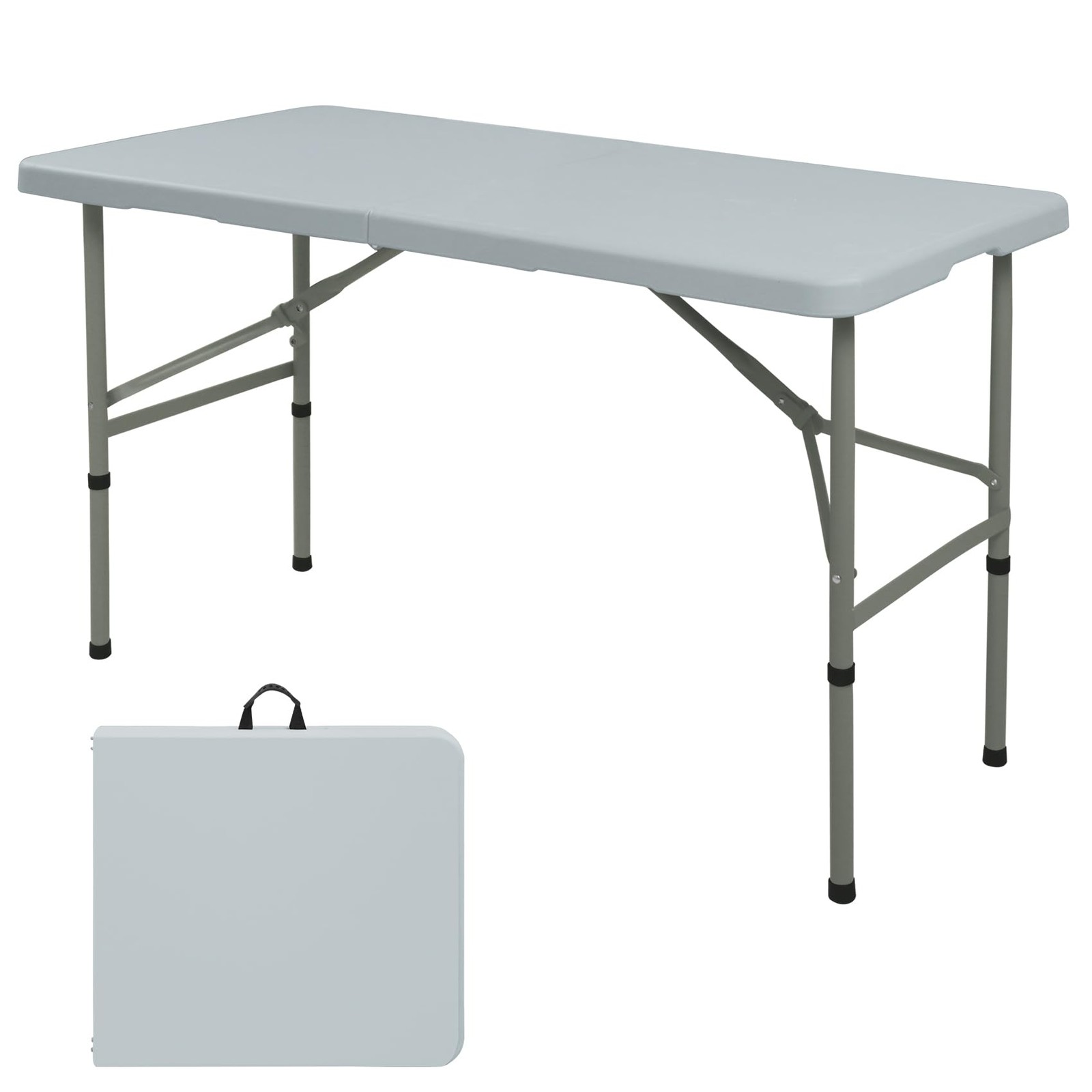 Folding Table 4FT Camping Table Portable Heavy Duty Plastic Rectangular Outdoor