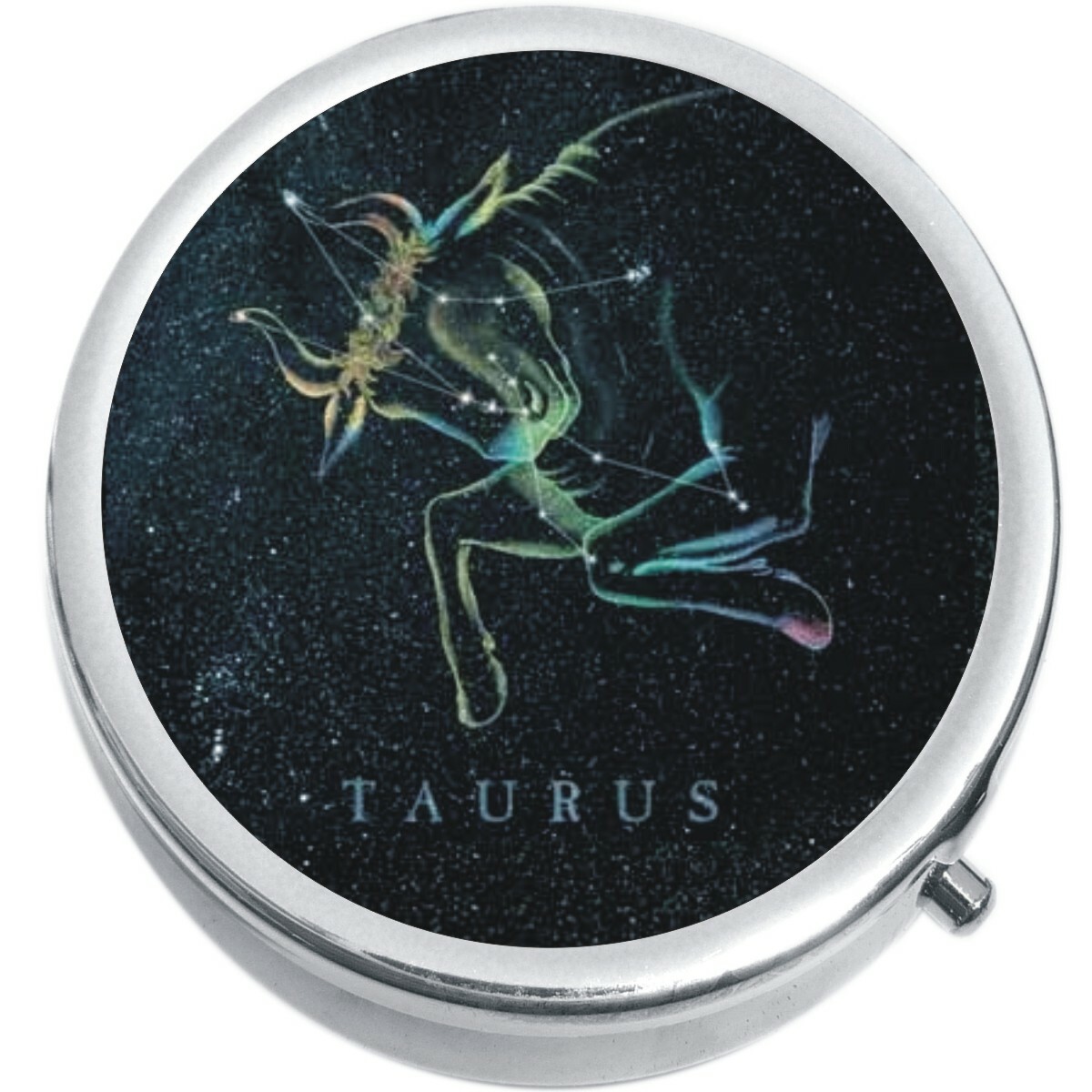 Taurus Zodiac Stars Medicine Vitamin Pill Box