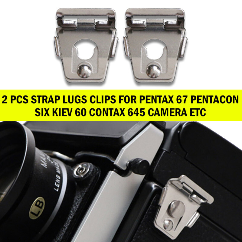 2x strap Lugs clips for Pentax 67 Pentacon Six Kiev 60 Contax 645 camera Strong