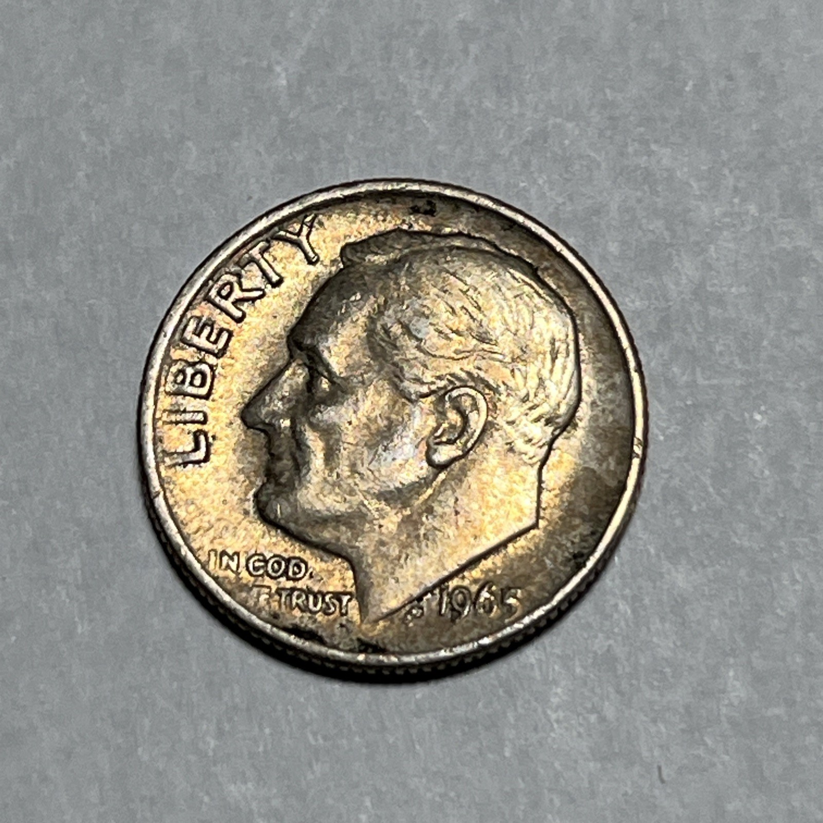 1965 Roosevelt Dime Errors DDO Strike Through Grease Toning