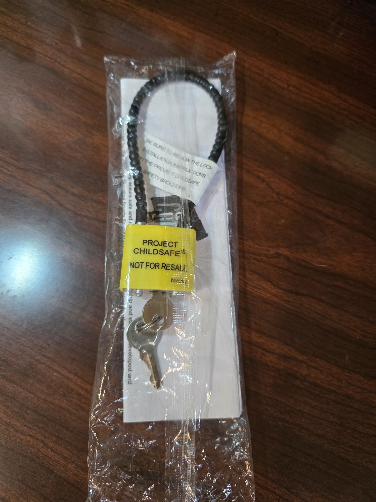 Project Child Safe Cable Gun Lock with 2 Keys New in Original Package