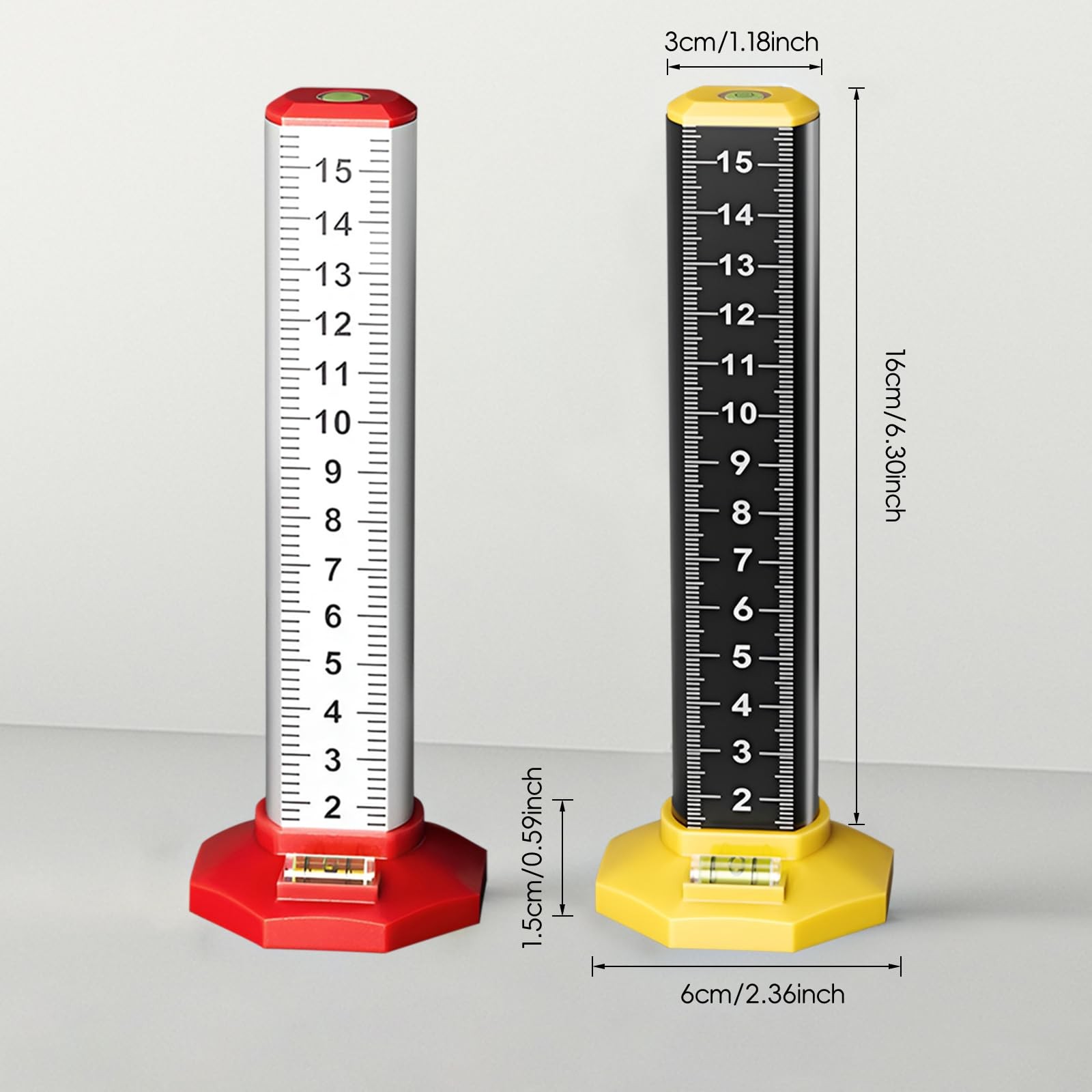 SAMIQU 2Pcs Ceiling and Floor Tile Ruler - Leveling with Magnetic Black