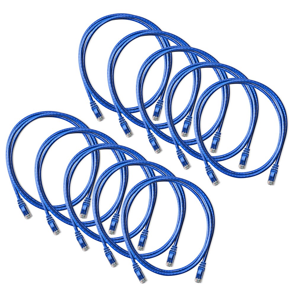NavePoint Cat6 UTP Ethernet Network Patch Cable UL Listed, 5 FT Blue, 10-Pack