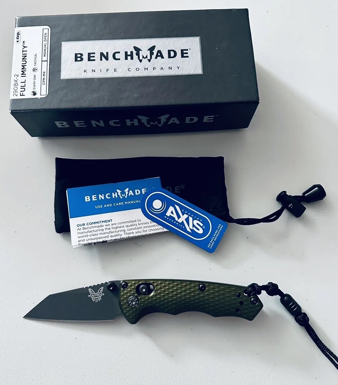 Benchmade 290BK-2 Full Immunity Woodland Green 2.49" CPM-M4 Cobalt Black