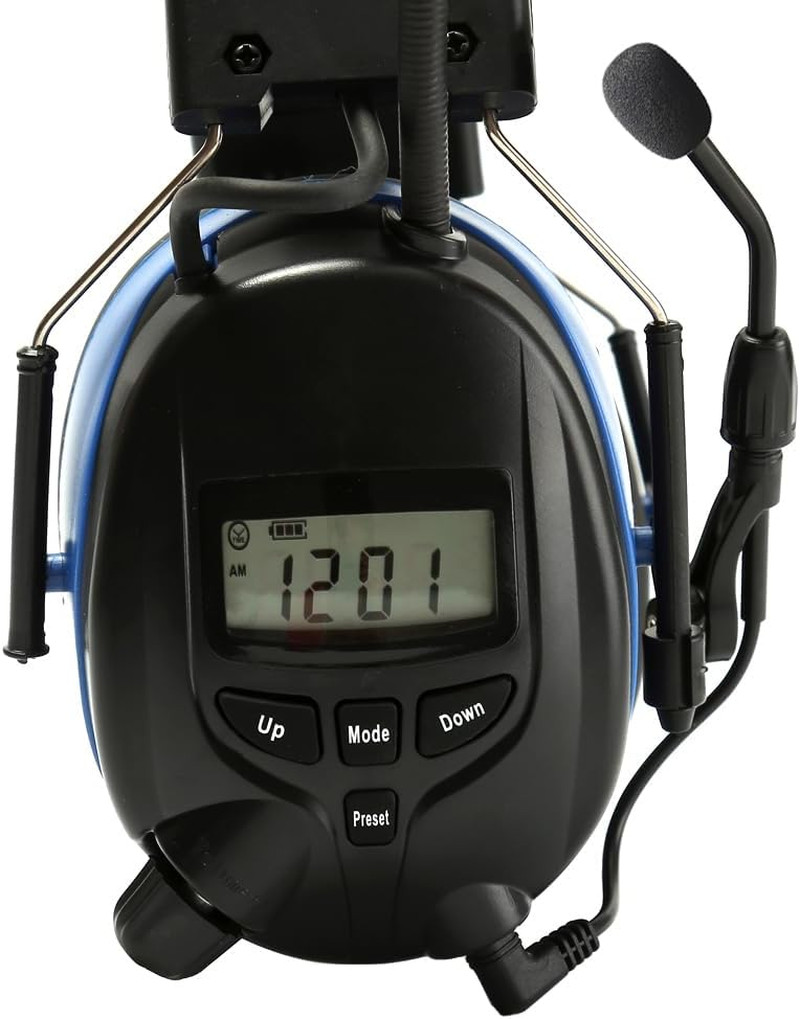 Digital Radio Ear Muffs,Ear Hearing Protection Earmuff with Boom Microphones,Pow