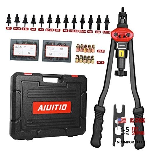 16" Rivet Nut Tool, Rivnut Tool Kit with 13 Metric and 16 inch rivet nut tool