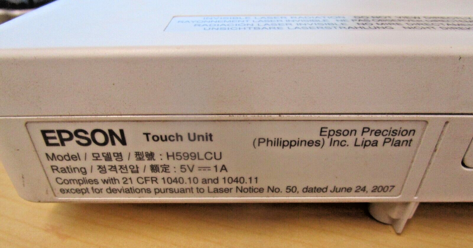 EPSON H599lCU Projector Portable Touch Unit