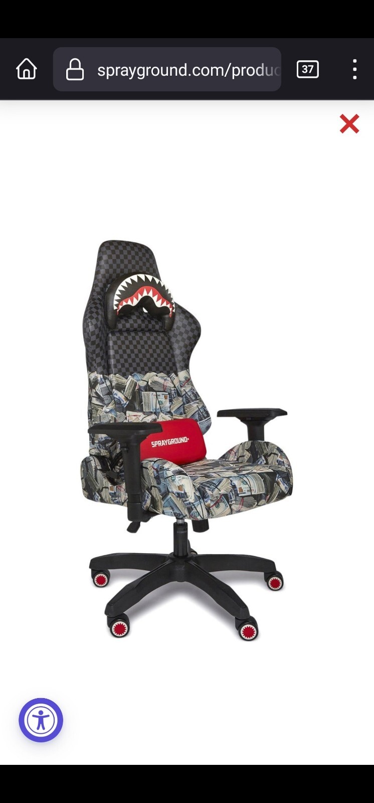 CHECK MONEY GAMING CHAIR - SUPER RARE *Sprayground *