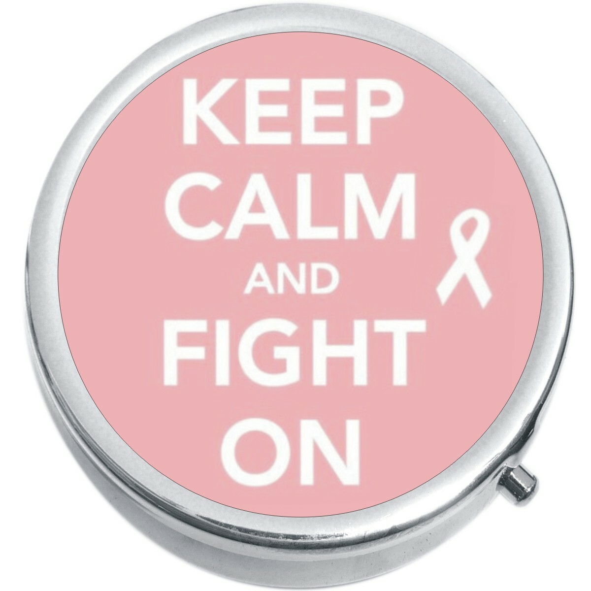 Keep Calm And Fight On Medicine Vitamin Pill Box