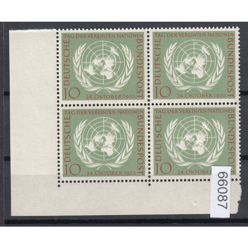 Federal 1955, Mich. No.: 221 ** corner edge block of 4 corner 3