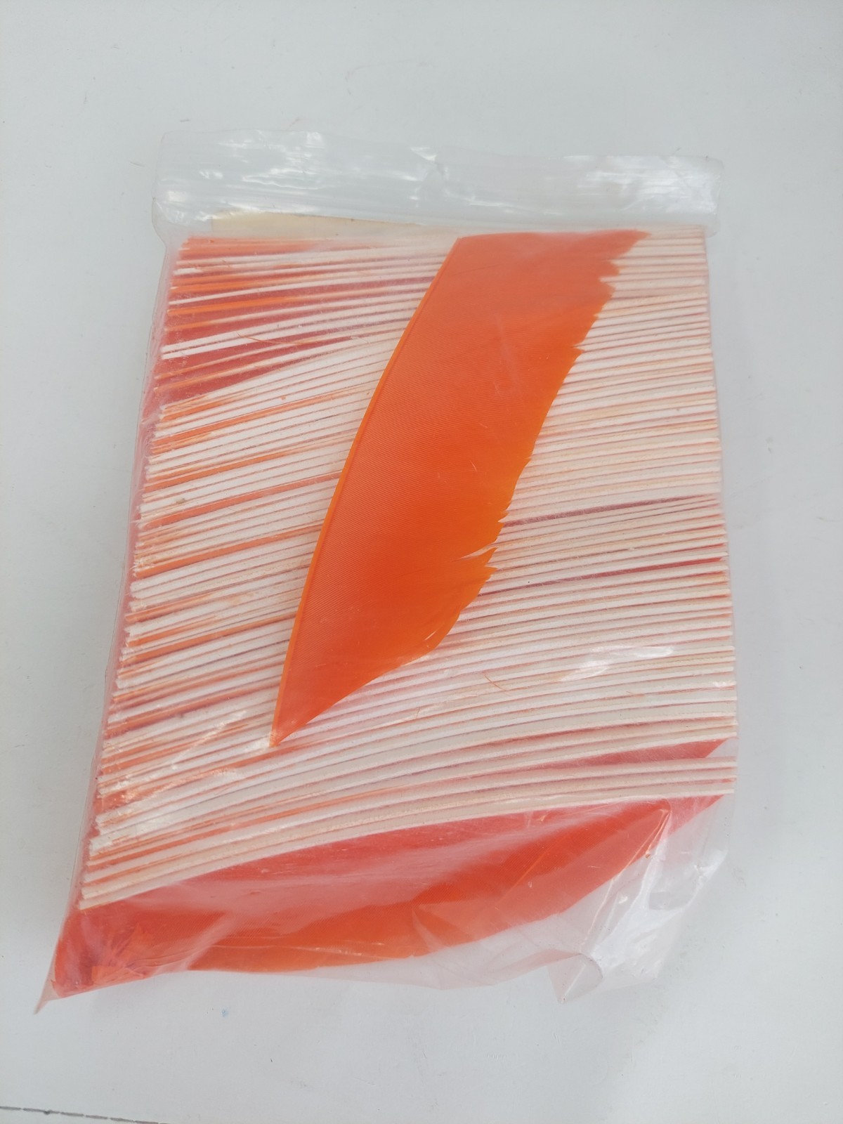 100 Pack Gateway Feathers 5" Right Wing Cut Section Fluorescent Orange 514RCSFO