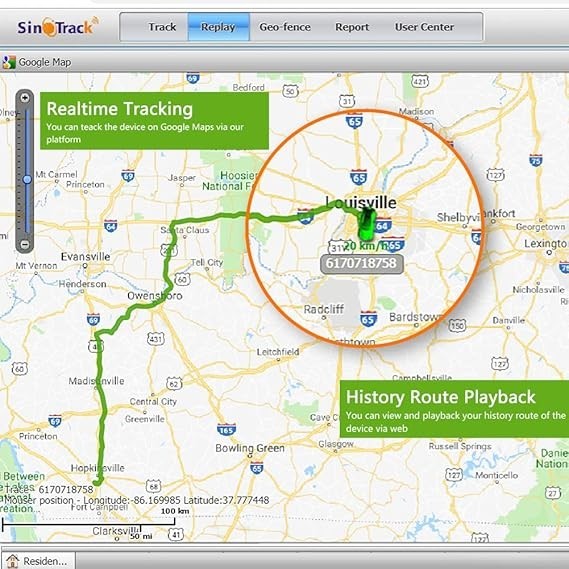 Real Time GPS Tracker No Subscription + 1 Year Plan + Free App +History Playback