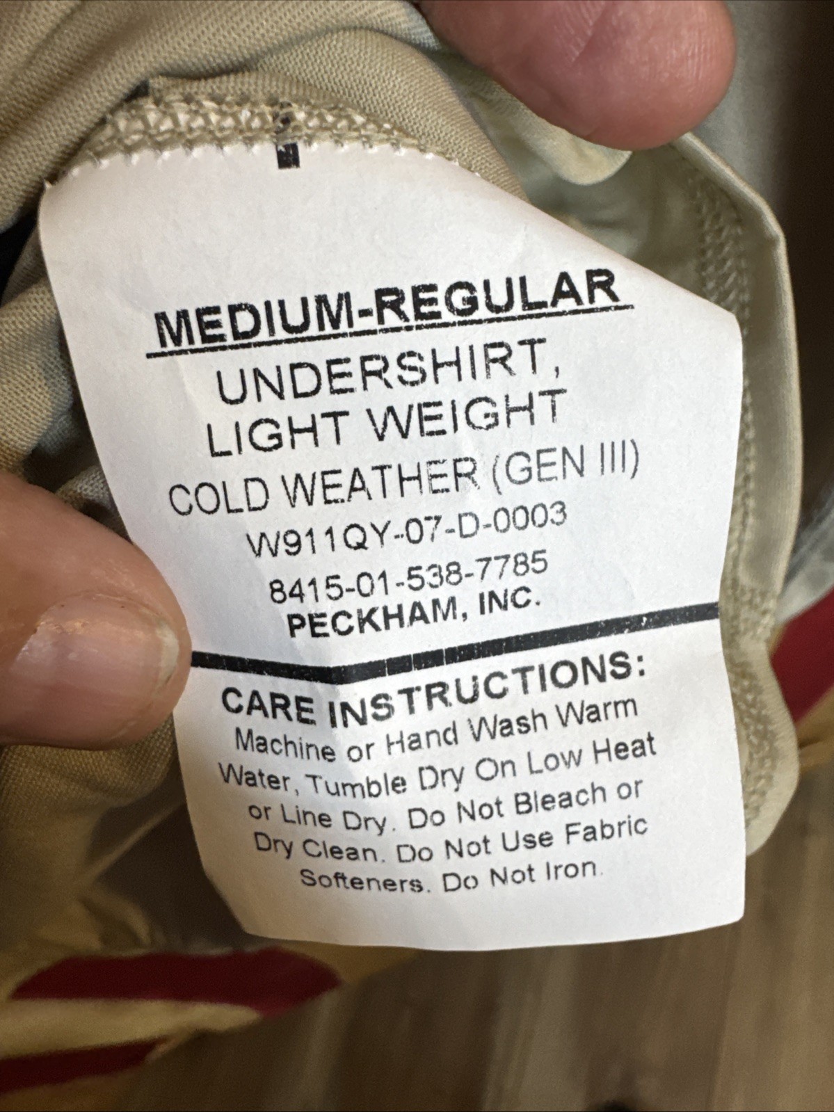 Gen 3 New Medium Regular Sand Tan Silk Weight Undershirt Top ECWCS Army D785