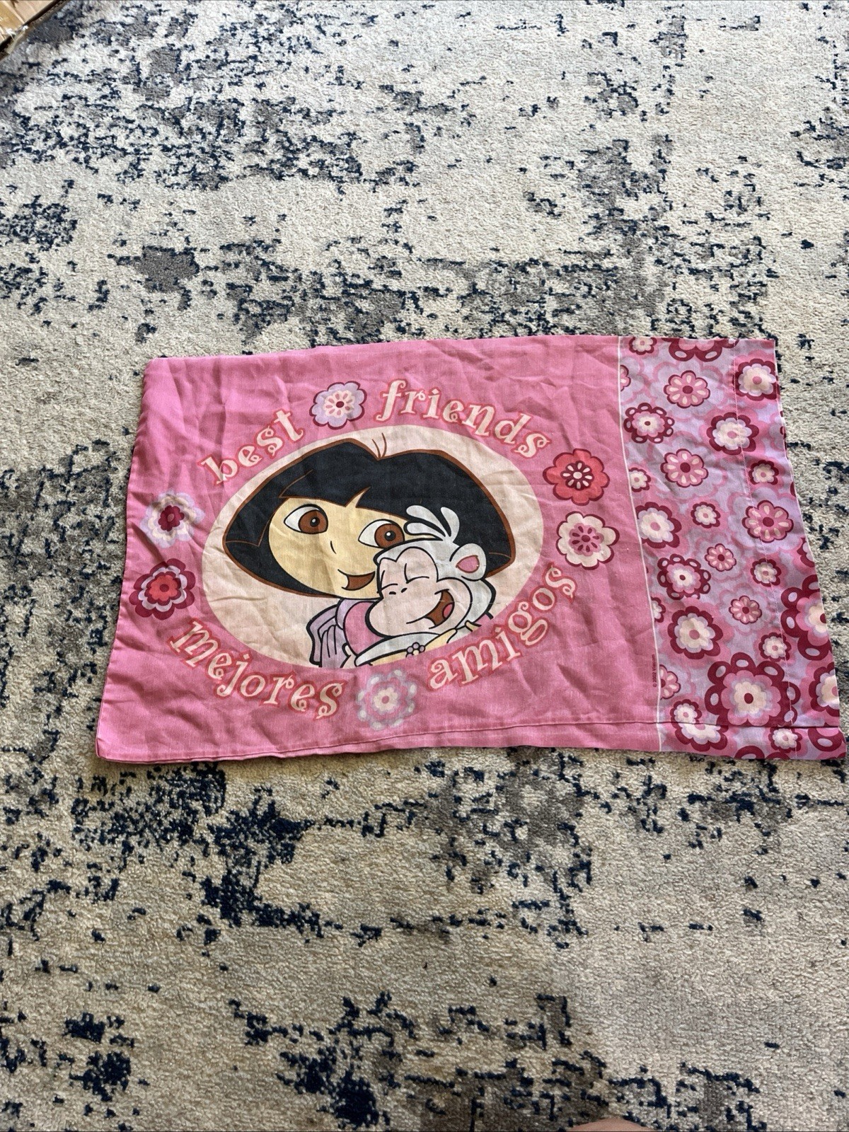 Dora the Explorer Pillowcase Standard Size Pink Boots Best Friends
