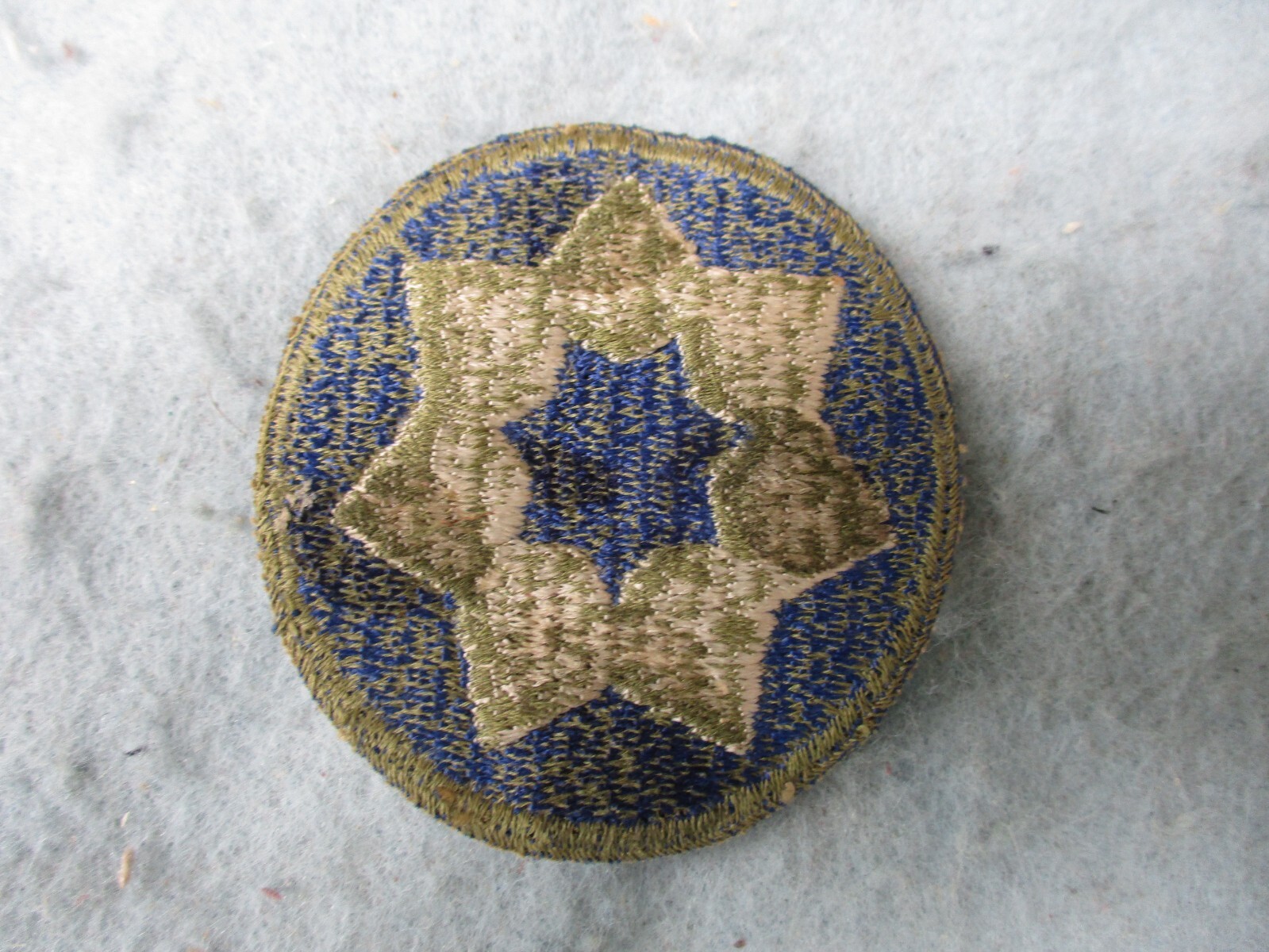 WWII US Army Patch 7th Service Command Omaha Nebraska Green Back Variation WW2