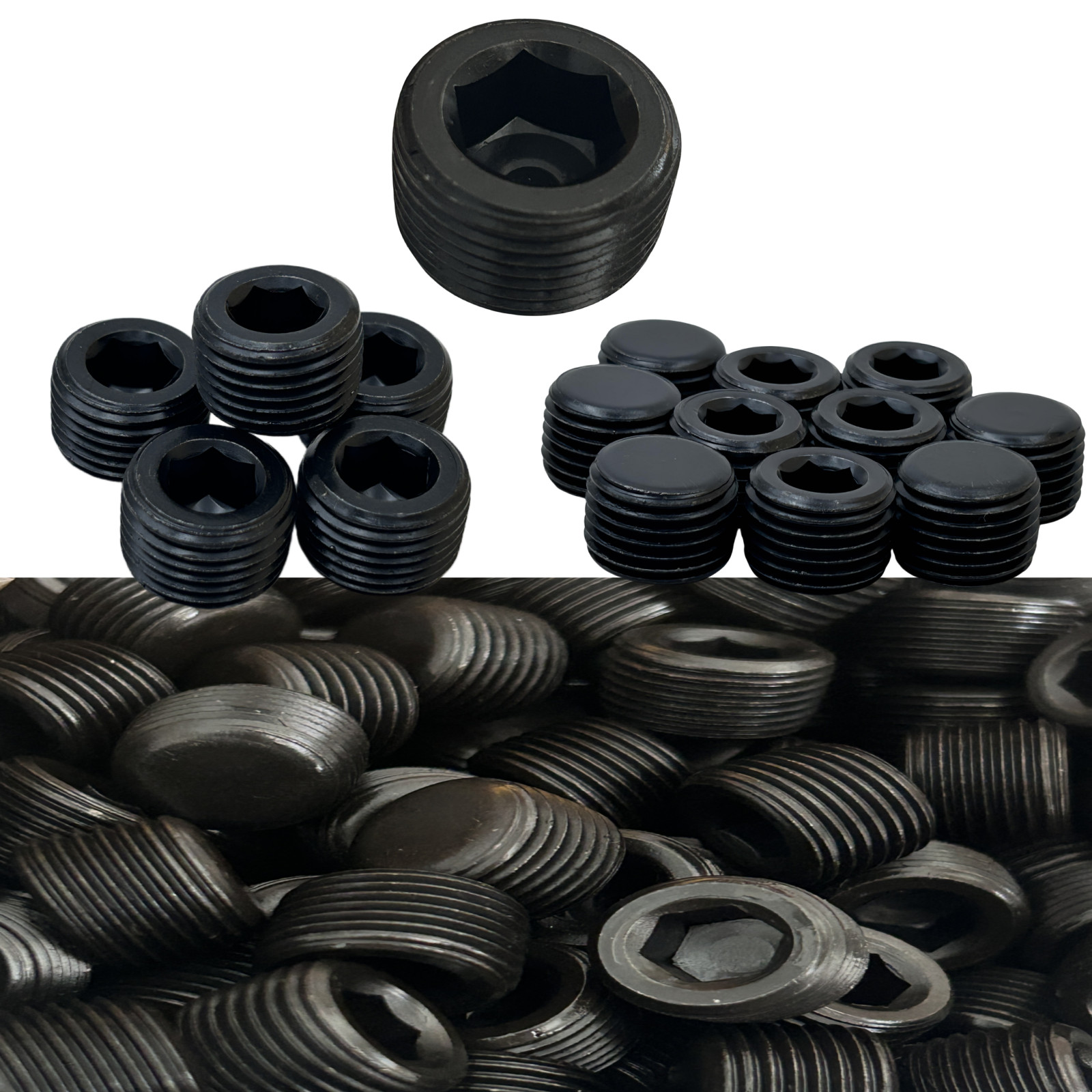 STEEL 3/4" NPT PIPE PLUGS INTERNAL HEX COUNTERSUNK SOCKET SCREW FITTINGS 1~100PC