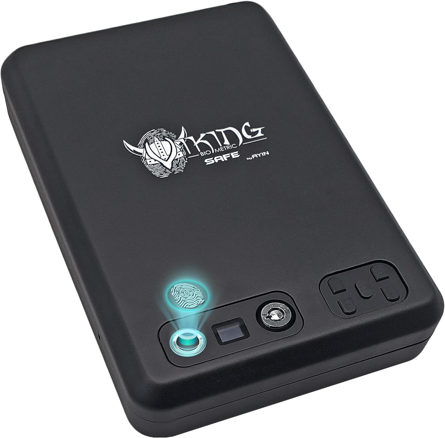 Viking Biometric Fingerprint Gun Safe for Pistols, Phone, Jewelry w/ LCD Screen