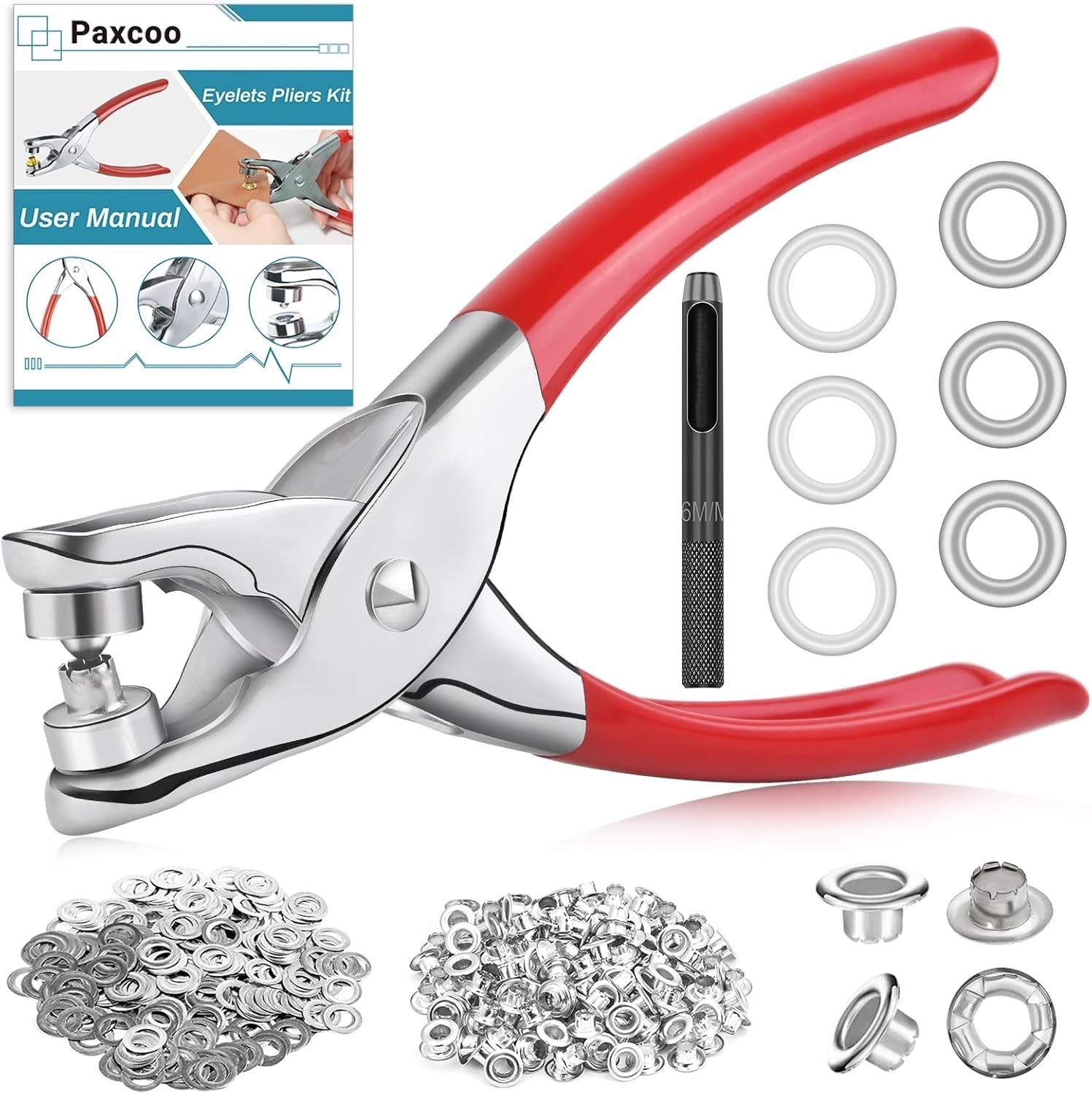 Eyelet & Grommet Tool Kit - 803 Pieces including 400 Eyelets & Washers