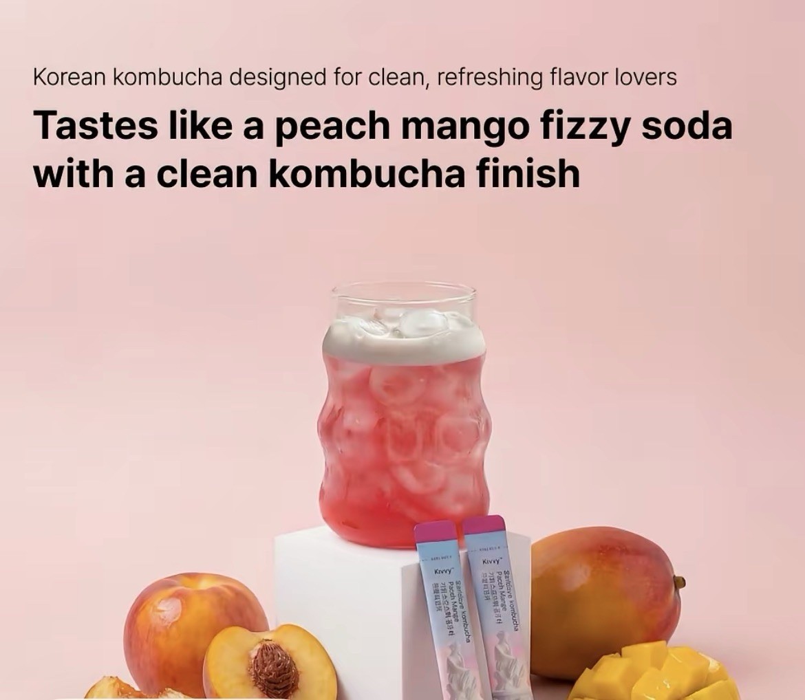Kivvy Sculpture Kombucha Peach Mango