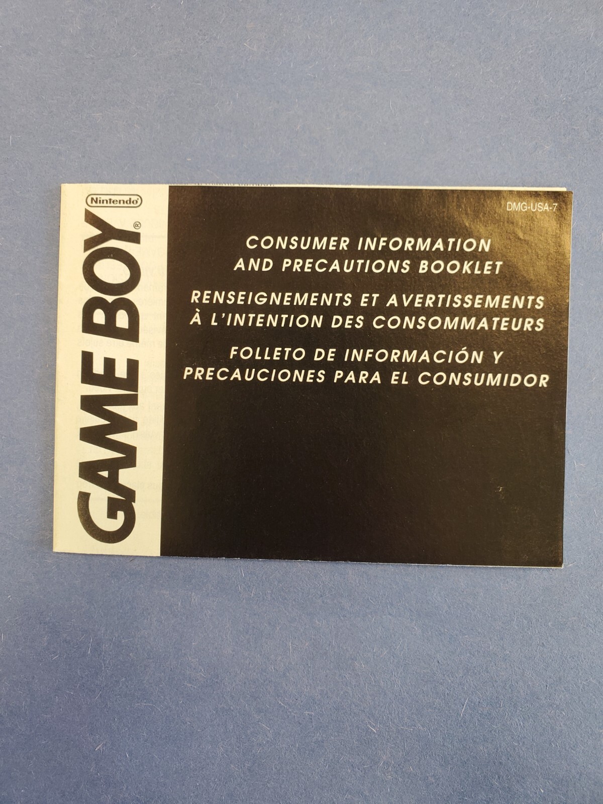 GameBoy Health and Safety Precautions DMG-USA-7 Nintendo Game Boy Insert Only