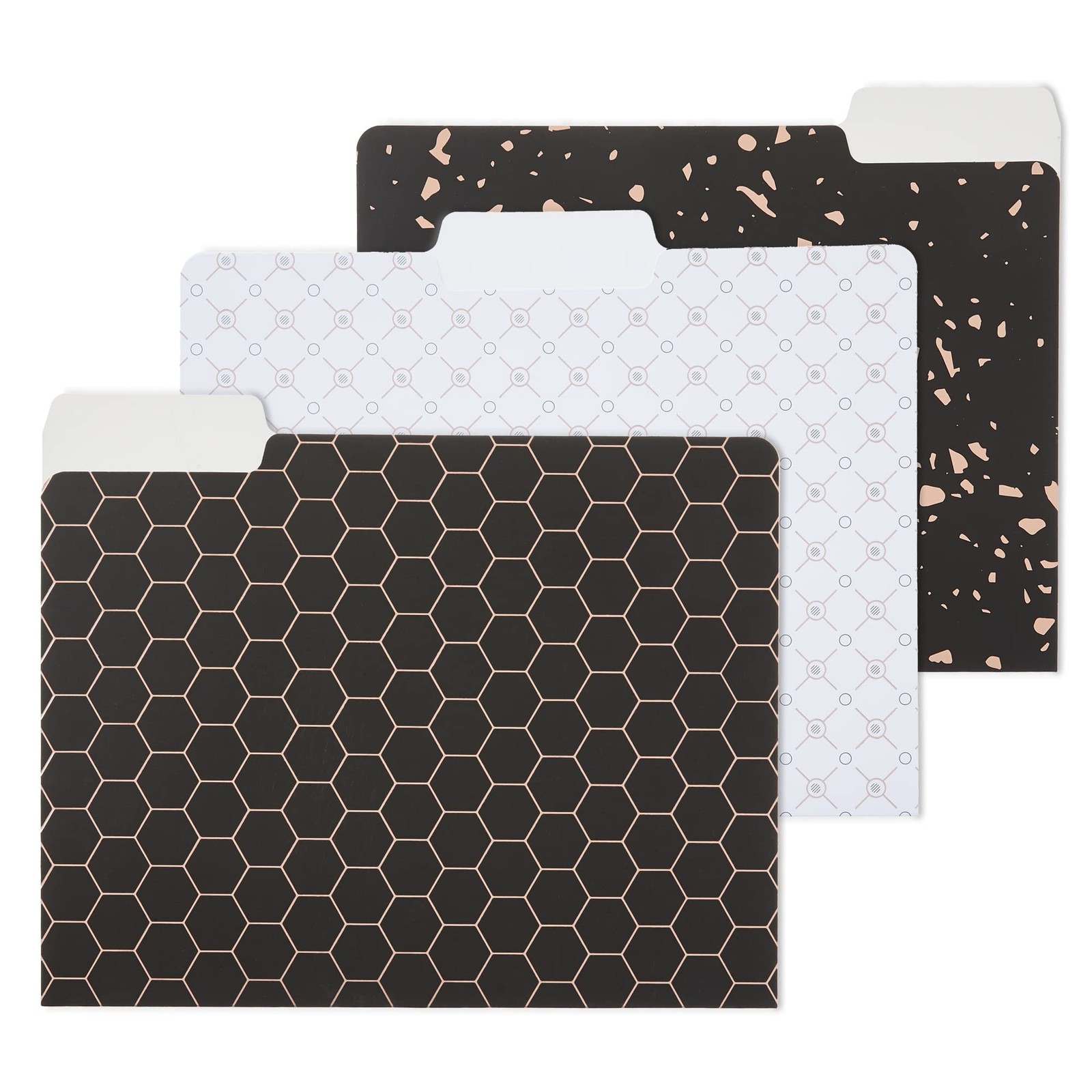 Y YOMA 12 Pack Rose Gold File Folders Letter Size Decorative File Folder Cute...