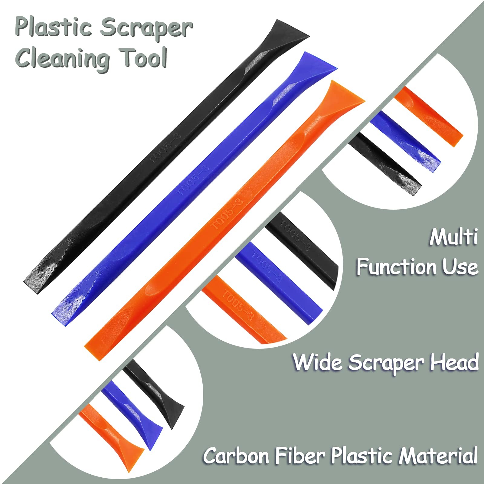 12Pcs Carbon Fiber Scraper Cleaning Tool NonScratch Plastic MultiPurpose Stif...
