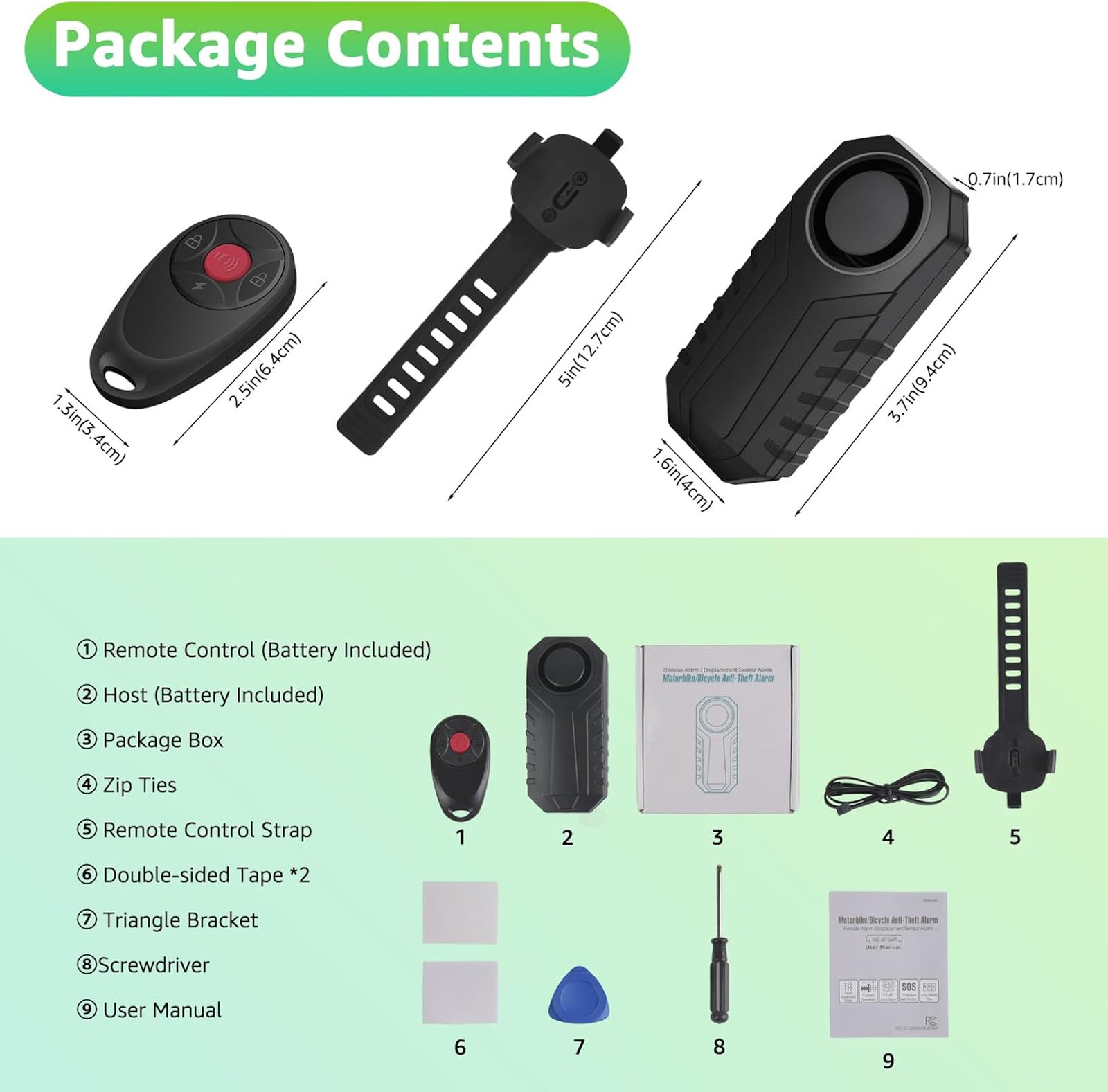 Motorcycle Alarm System with Remote 113dB Waterproof Adjustable Volume and
