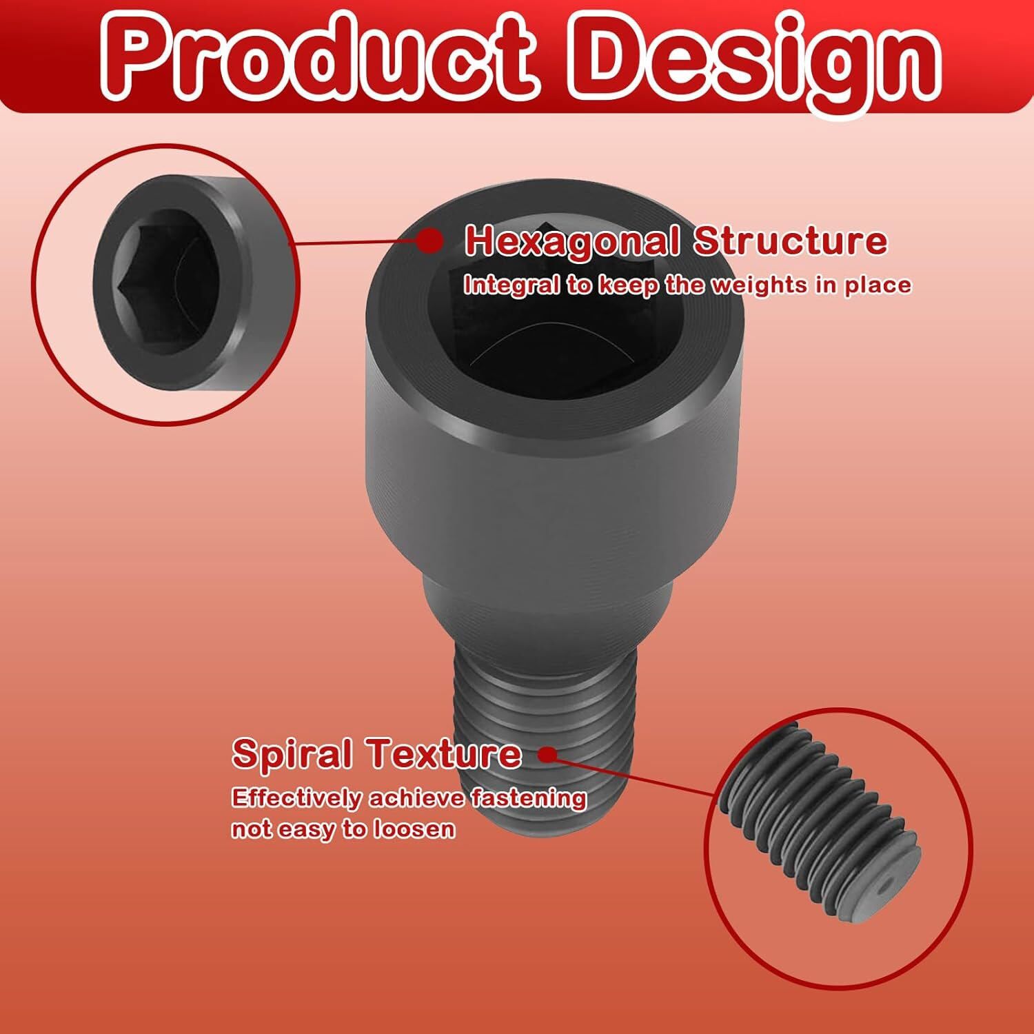 Replacement Hex Bolts for Olympic Bars, Curl Bars, Tricep Bars, Dumbbell Bars