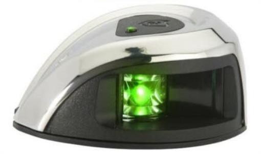 Attwood NV1011SS-1 Green LED Oval Sidelight Stainless Steel 1NM
