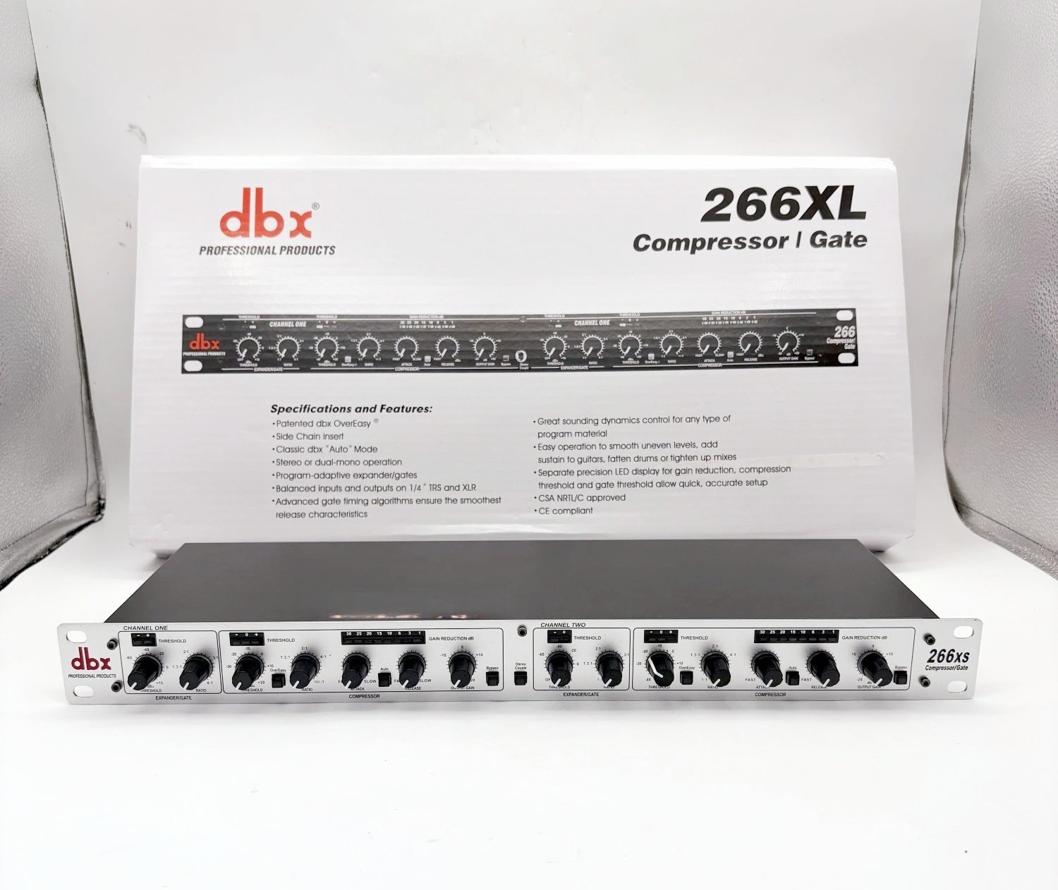 dbx 266xs Dual Channel Compressor Gate Dynamics Processor w/Side Chain Insert US