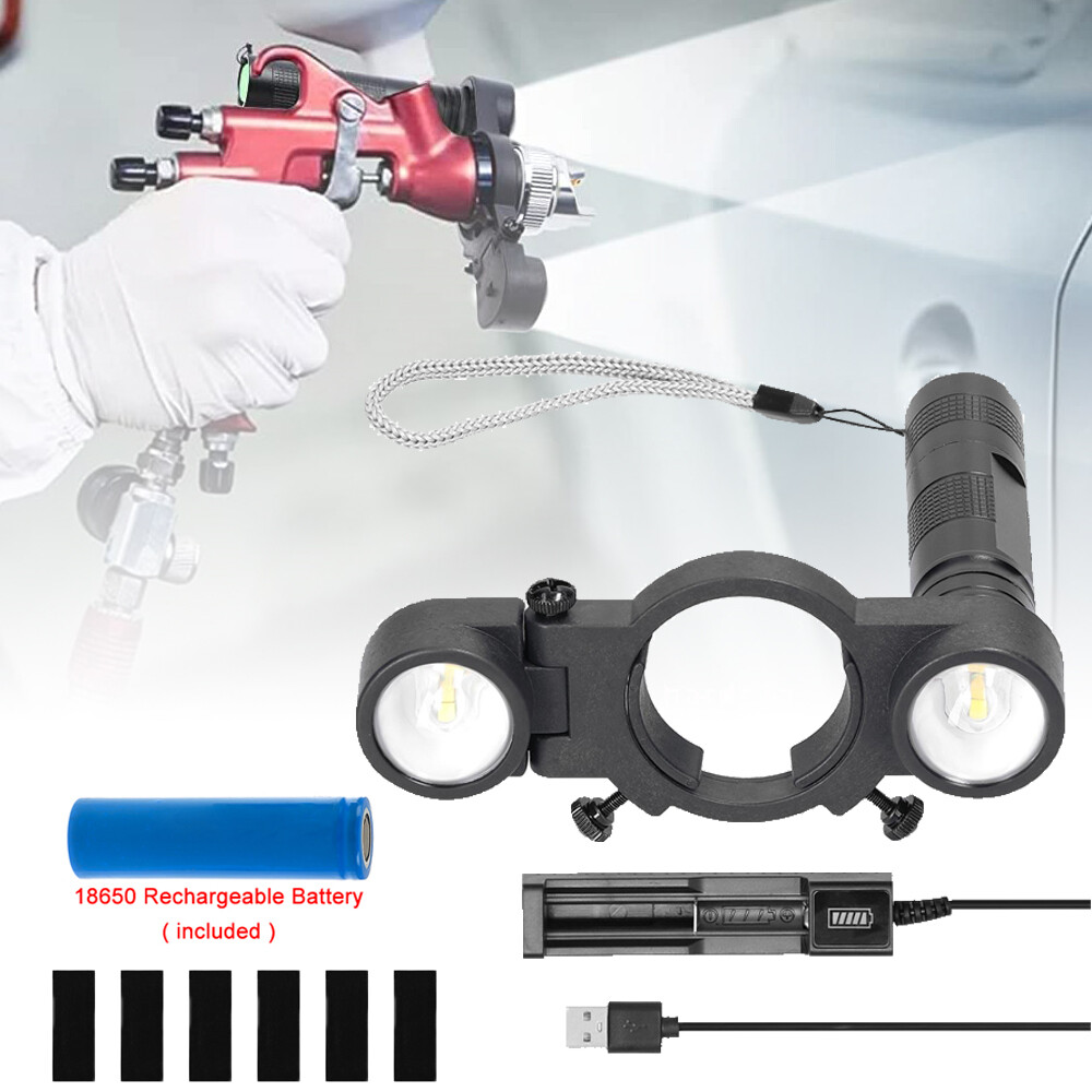Spray Gun Adjustable LED Light, Fits for All Spray Guns Night Painting Work