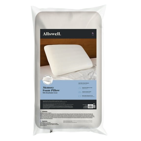 Allswell Memory Foam Pillow, Breathable, Pressure-Relieving Support