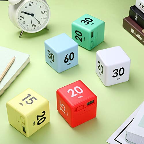 Weewooday 2 Pieces Cube Productivity Timer Flip Gravity Sensor Flip Countdown