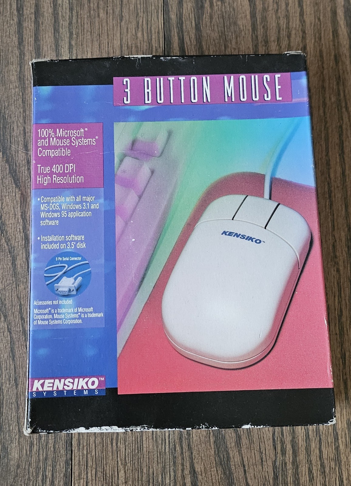 Vintage Kensiko Mouse Three-button 9-pin 654442 NOS NEW