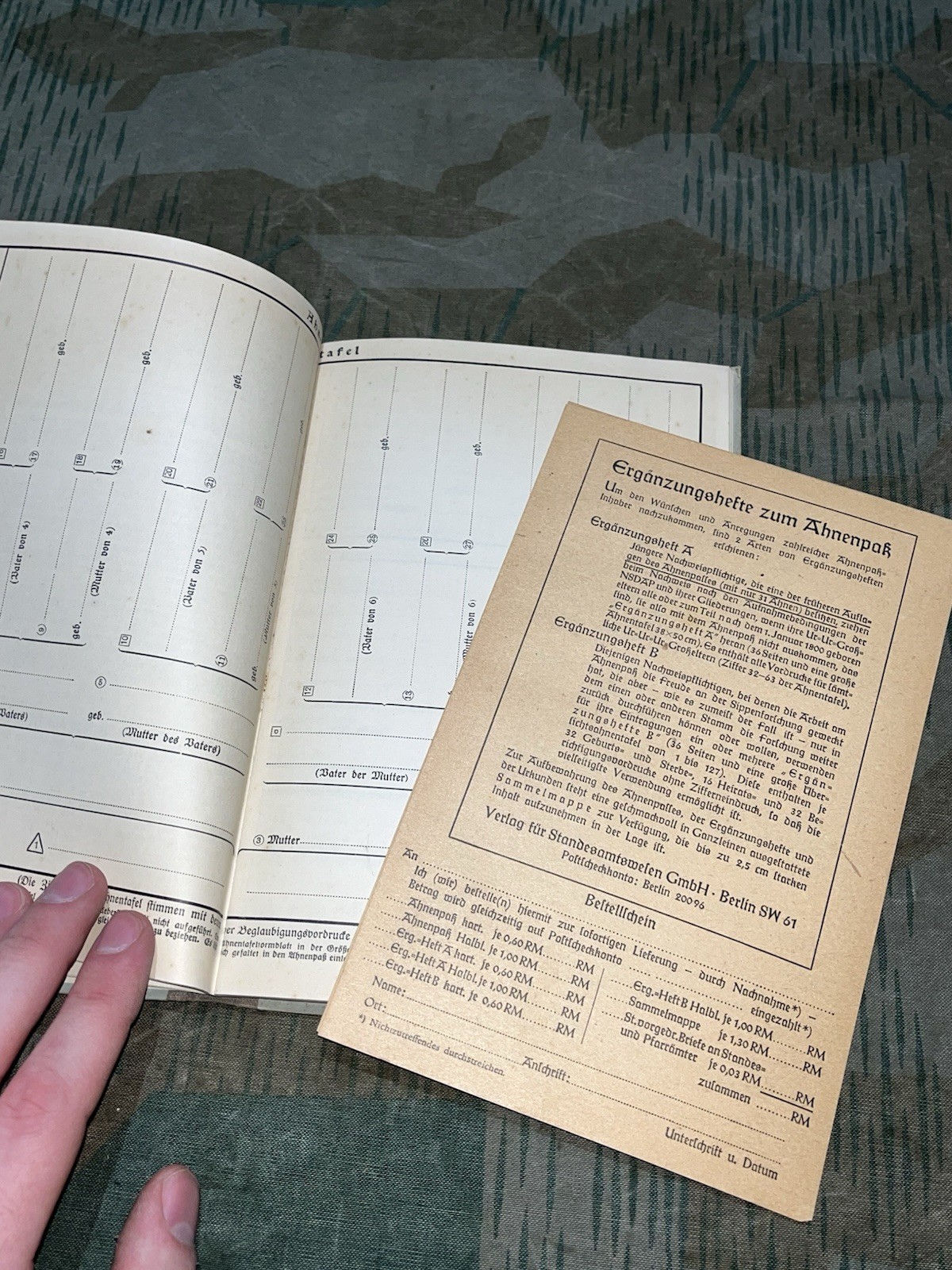 WW2 German Original Ahnenpas Ancestry Passbook #1