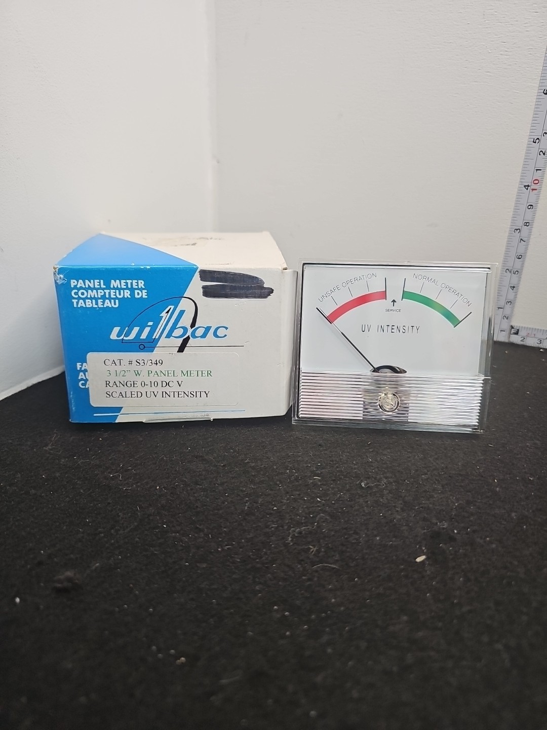 Wilbac Panel Meter S3/349 3 1/2in Range 0-10 DC V SCALED UV Intensity New/Old