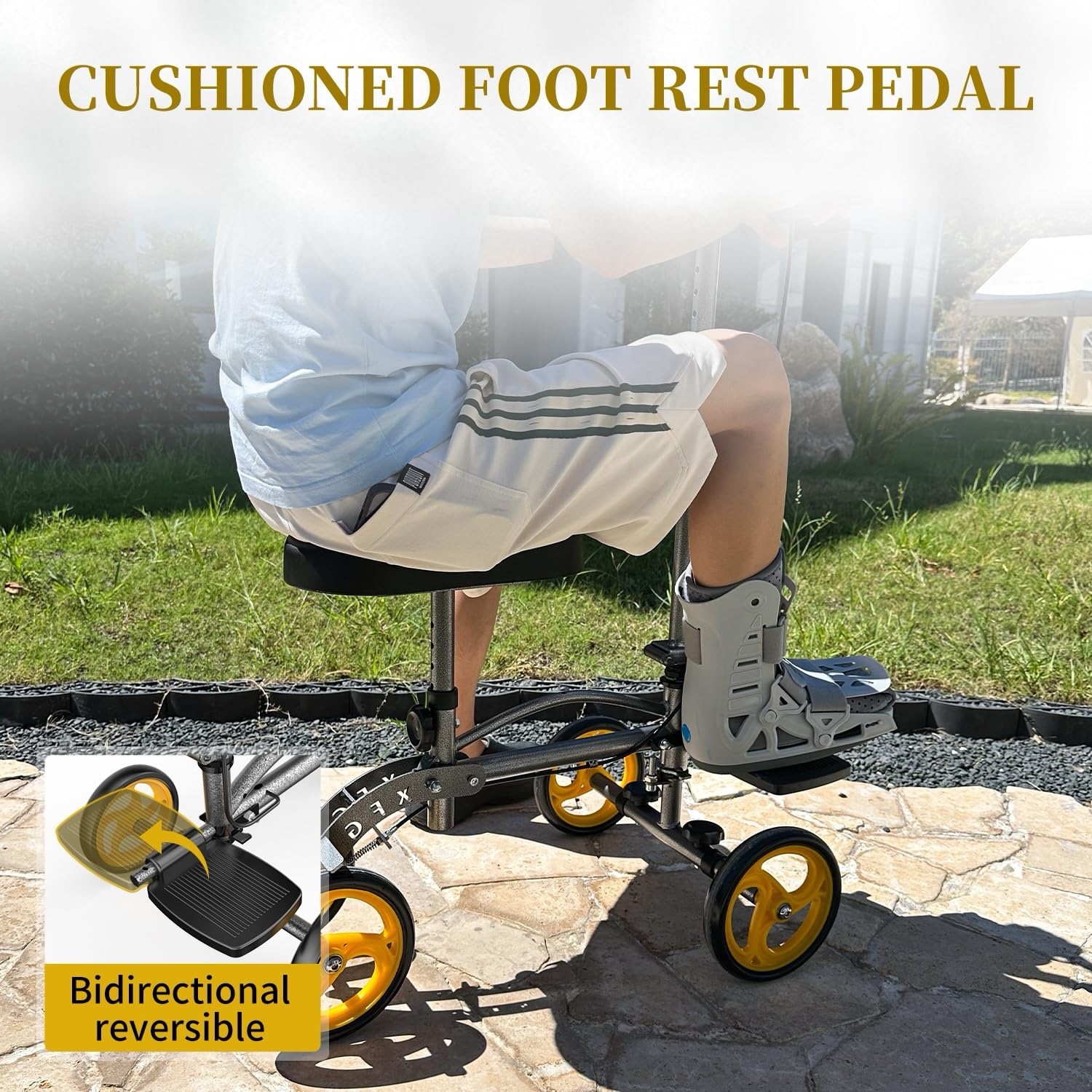 Lightweight Knee Scooter, Foldable & Adjustable Knee Scooter for Adults (Grey)