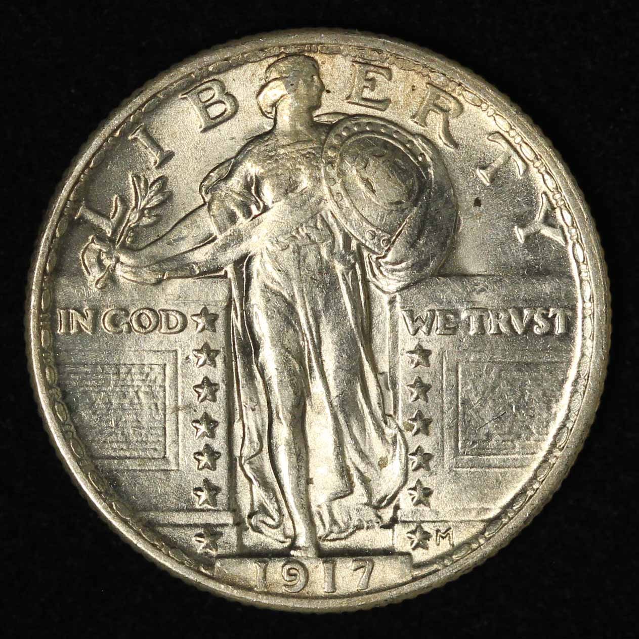 1917 25c Type II Standing Liberty Silver Quarter - Free Shipping USA