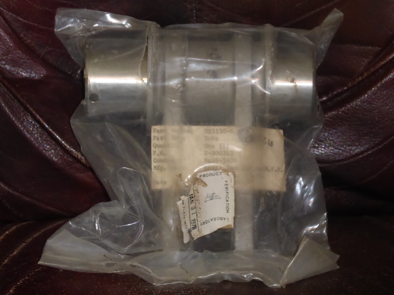 NASA Apollo Era Yoke In Sealed Parts Bag with NASA KSC Tags!