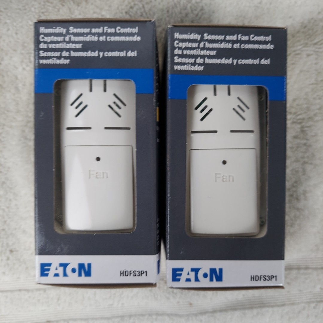 Eaton HDFS3P1 Humidity Sensor Fan Control HDFS3P1-W-L White Single pole Lot of 2