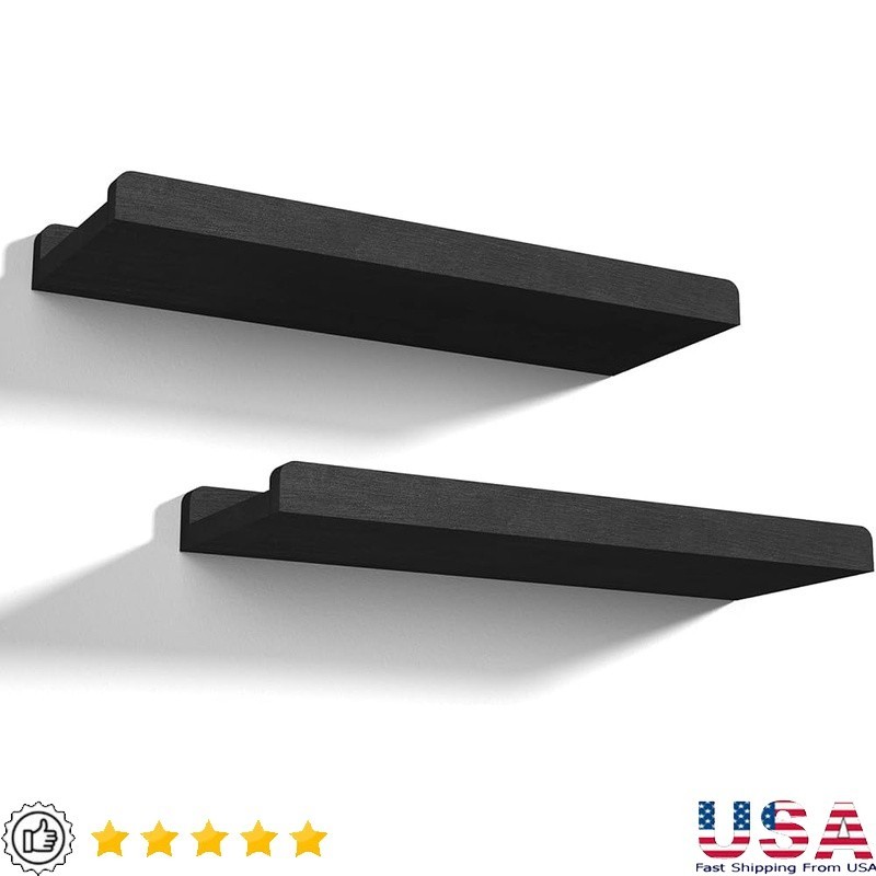 Rustic Wood Floating Shelves Wall Mount Display Storage Easy Install Home Decor