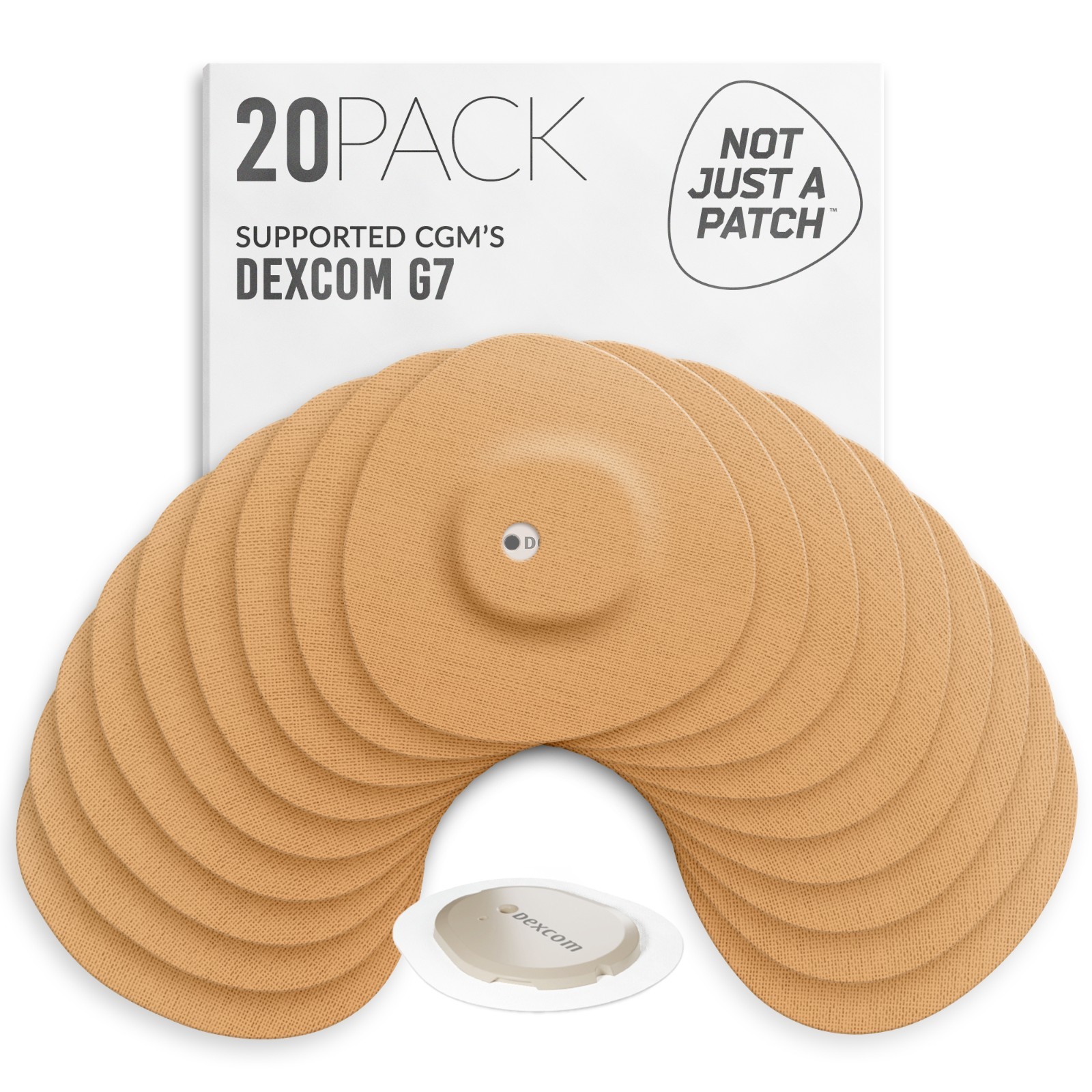 Not Just A Patch Dexcom G7 CGM Patches Adhesive Cover Patch Beige 20 Pack