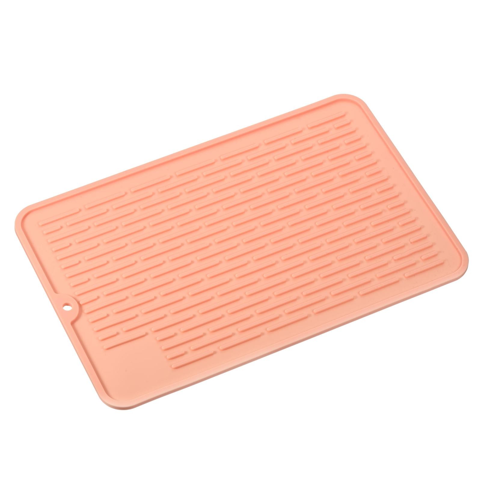 Silicone Dish Drying Mat Kitchen Dish Drying Pad Counter Top Mat-Pink