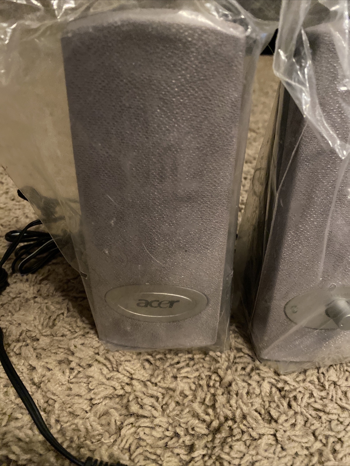 Acer PC Computer Stereo Speakers M1118B Gray Center 7616 F1
