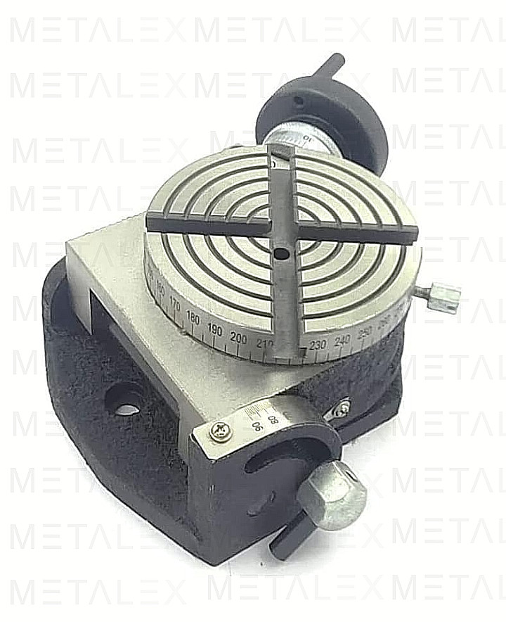 METALEX 4" (100mm) Tilting Rotary Table with 50mm 3-Jaw Mini Lathe Chuck Milling