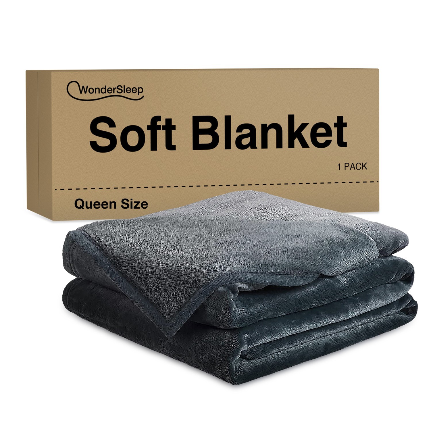 WonderSleep Soft Queen Size Blacket, All Season Micro-plush for Bed Sofa, 90x90