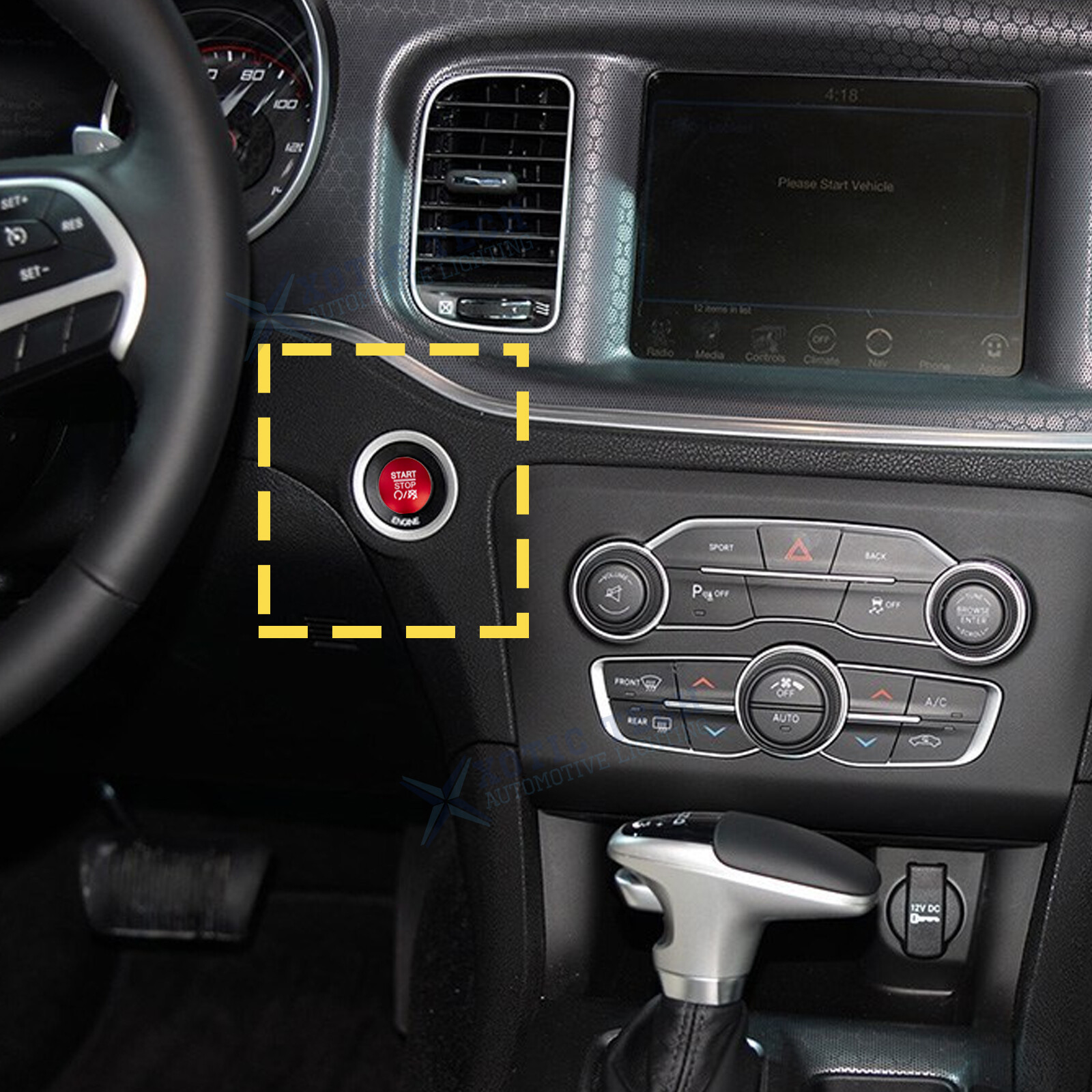 RED Ignition Engine Start Stop Push Button Cover For Dodge Charger Durango Ram