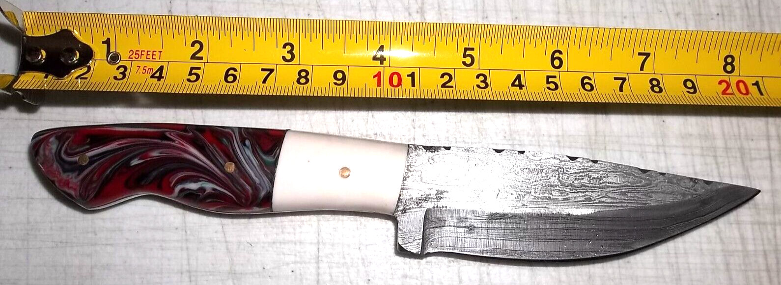 BEAUTIFUL CUSTOM HAND MADE DAMASCUS STEEL Knife by Don & Barbara Glatz -Made USA