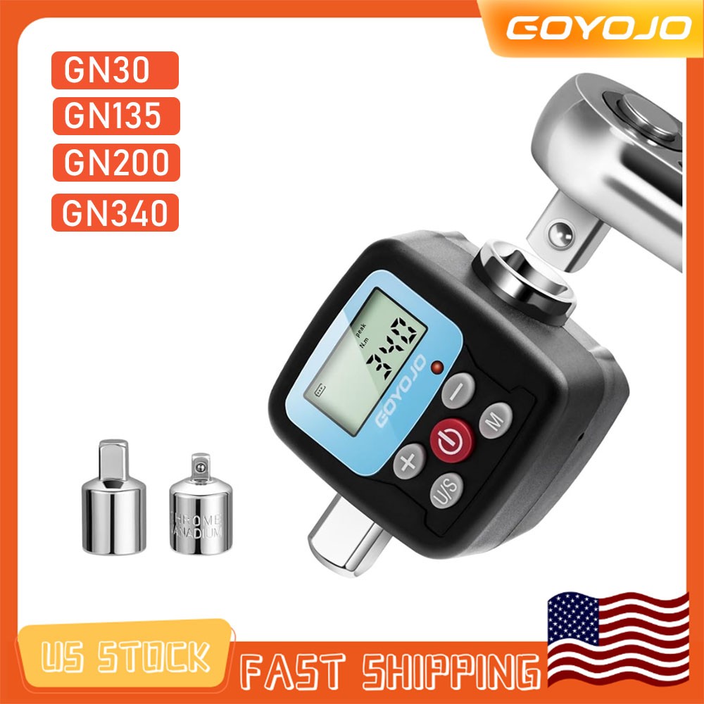 Digital Torque Wrench Adapter, 4 Units, 30-340Nm, ±2% Accuracy, Backlit LCD
